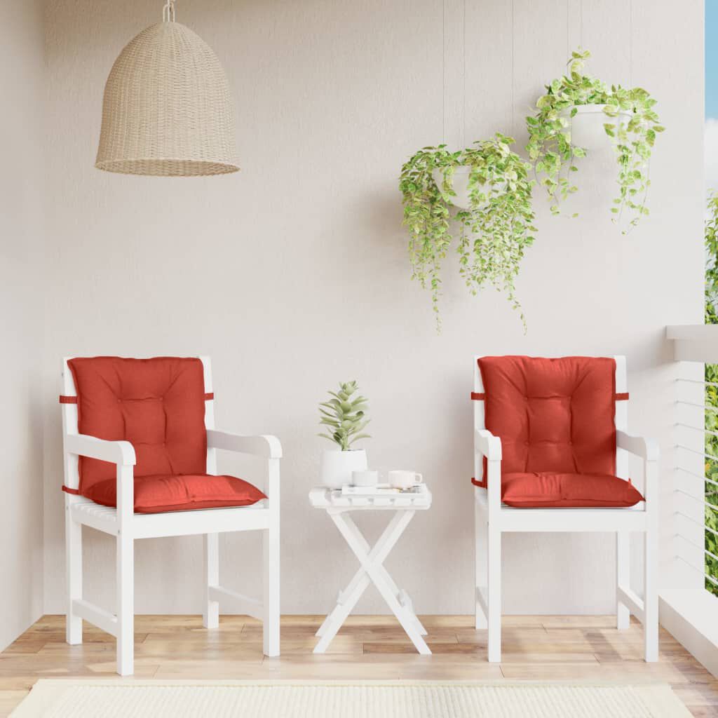 vidaXL Lowback Chair Cushions 2 pcs Melange Red 100x50x7 cm Fabric