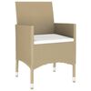 vidaXL 3 Piece Garden Dining Set Poly Rattan Beige