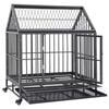 vidaXL Dog Cage with Wheels and Roof Steel 92x62x106 cm