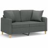 vidaXL 2-Seater Sofa with Throw Pillows Dark Grey 120 cm Fabric