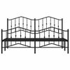 vidaXL Metal Bed Frame without Mattress with Footboard Black 183x213cm