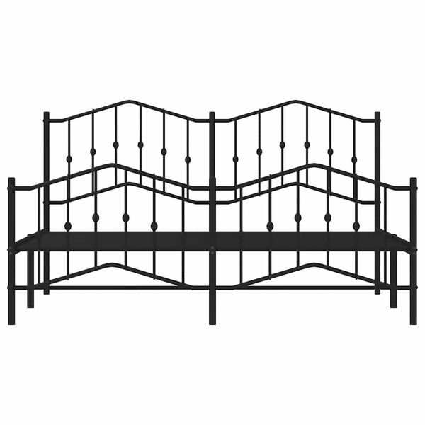 vidaXL Metal Bed Frame without Mattress with Footboard Black 183x213cm
