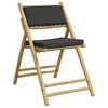 vidaXL 2 Piece Folding Bistro Chairs with Dark Grey Cushions Bamboo