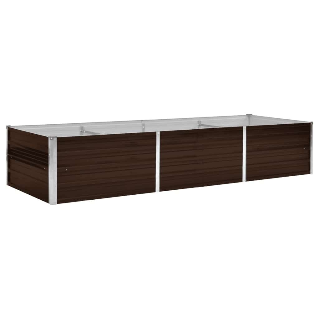 vidaXL Garden Raised Bed Brown 240x80x45 cm Galvanised Steel