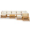 vidaXL 12 Piece Garden Lounge Set with Cushion Cream Solid Acacia Wood