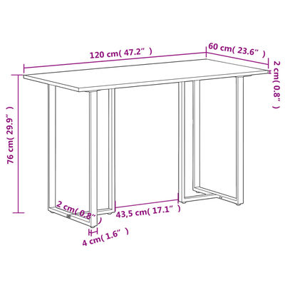 vidaXL Dining Table 120 cm Solid Reclaimed Wood