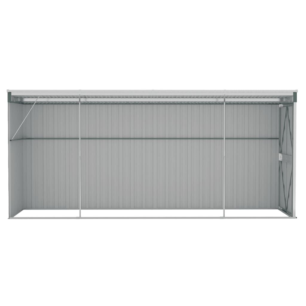 vidaXL Wall-mounted Garden Shed Green 118x382x178 cm Galvanised Steel