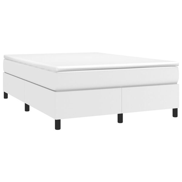 vidaXL Box Spring Bed with Mattress White 152x203 cm Queen Faux Leather