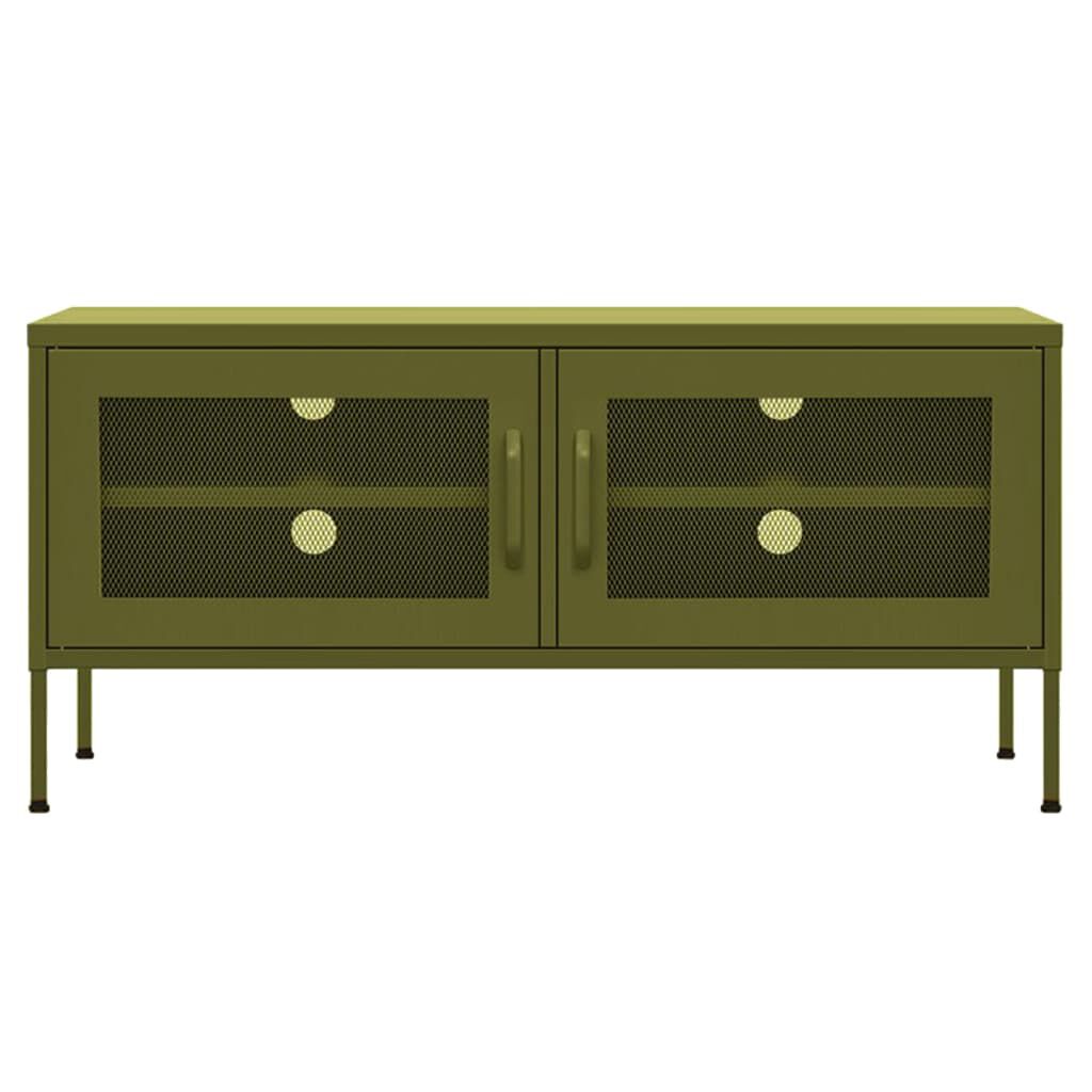 vidaXL TV Cabinet Olive Green 105x35x50 cm Steel