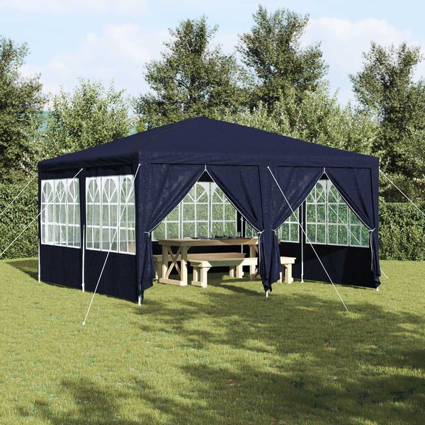 vidaXL Party Tent with 8 Sidewalls Blue 4x4 m PE