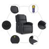 vidaXL Electric Massage Recliner Chair Black Real Leather