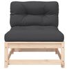 vidaXL Garden Sofa Armless with Cushions and Footstool