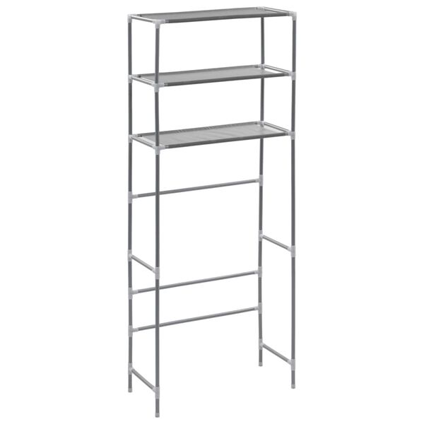 vidaXL 3-Tier Storage Rack over Laundry Machine Silver 69x28x169 cm