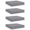 vidaXL Floating Wall Shelves 4 pcs Grey 23x23.5x3.8 cm MDF