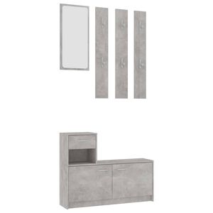vidaXL Hallway Unit Concrete Grey 100x25x76.5 cm Engineered Wood