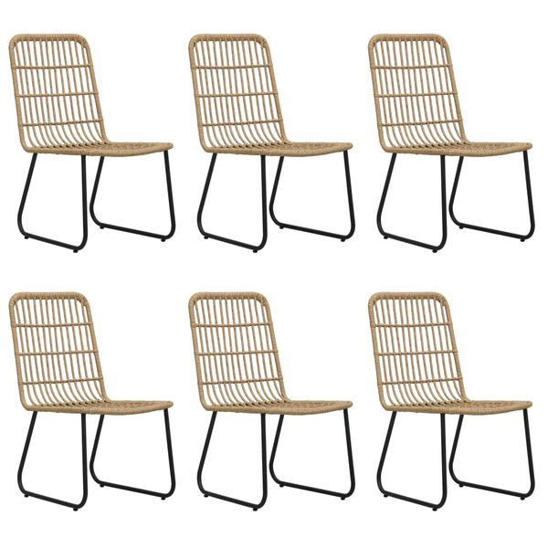 vidaXL 7 Piece Outdoor Dining Set Poly Rattan and Glass