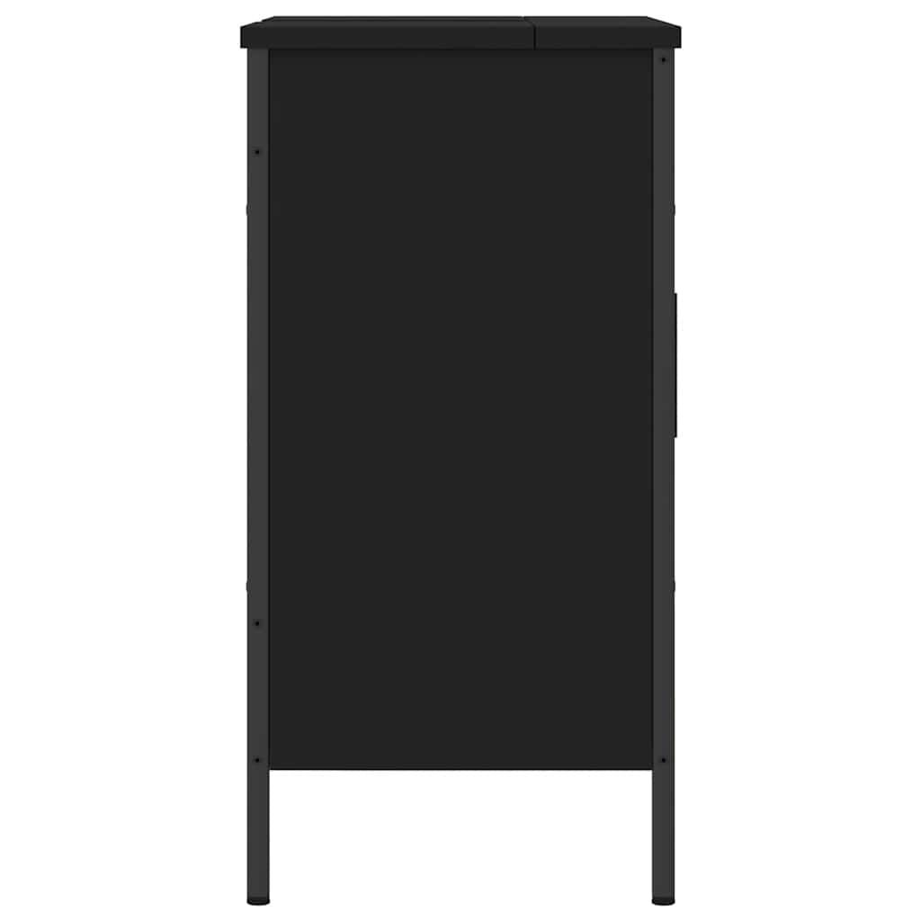 vidaXL Bathroom Sink Cabinet Black 60x30x60 cm Engineered Wood