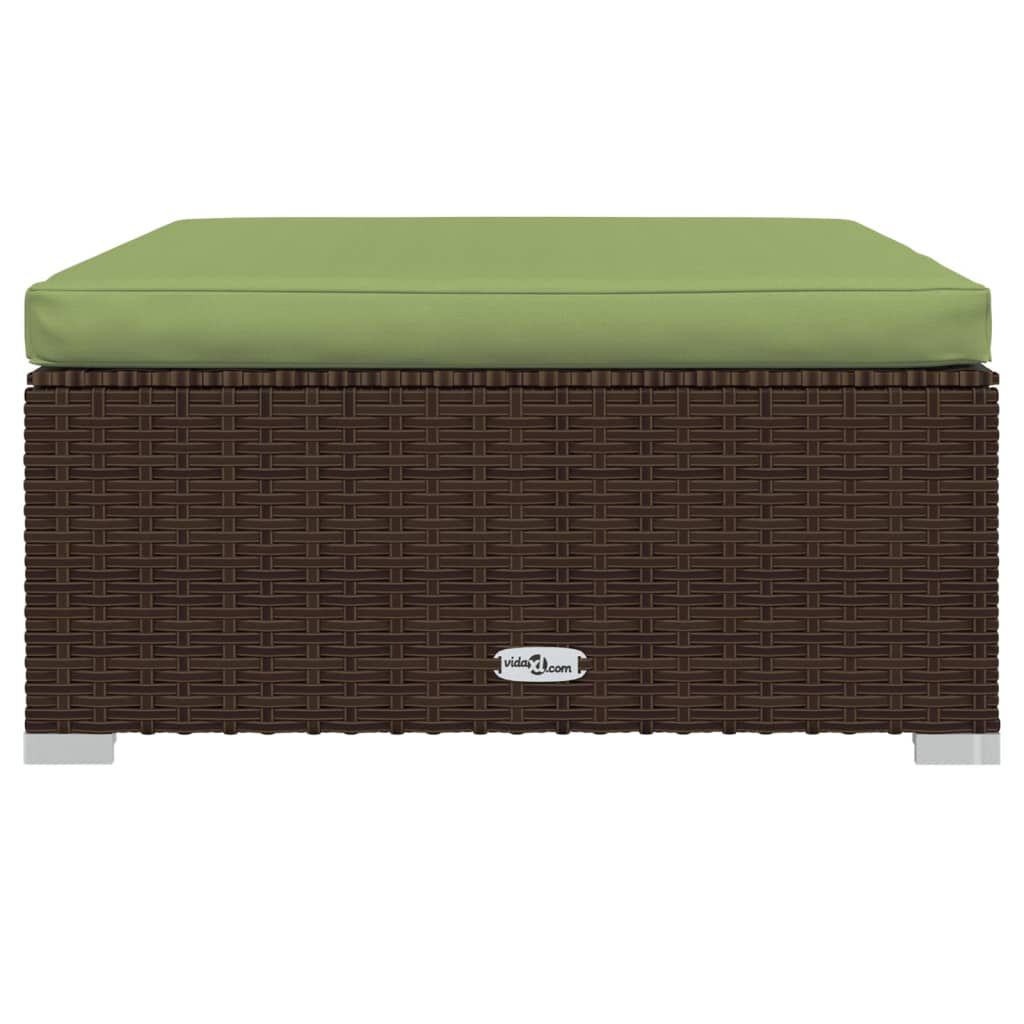 vidaXL 11 Piece Garden Lounge Set with Cushions Brown Poly Rattan