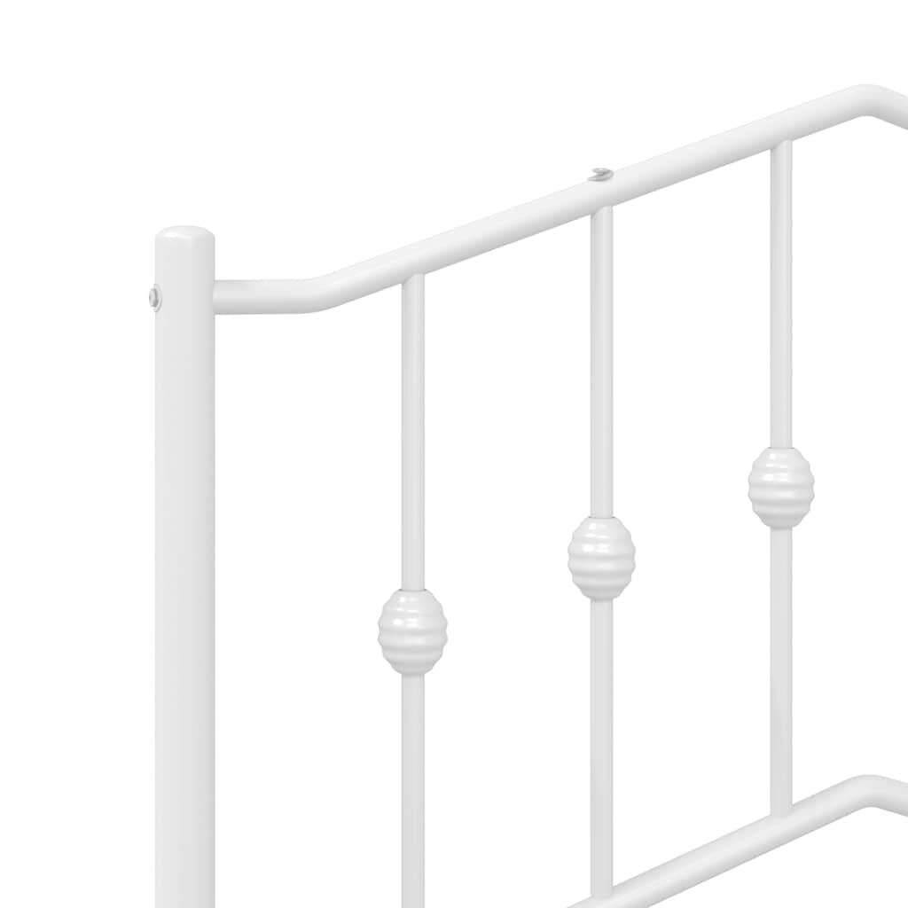 vidaXL Metal Bed Frame without Mattress with Footboard White 100x200cm