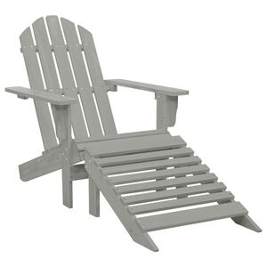 vidaXL Garden Chair with Ottoman Wood Grey