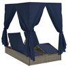 vidaXL Double Sun Lounger with Roof Grey 205 x 129 x 200 cm PE rattan