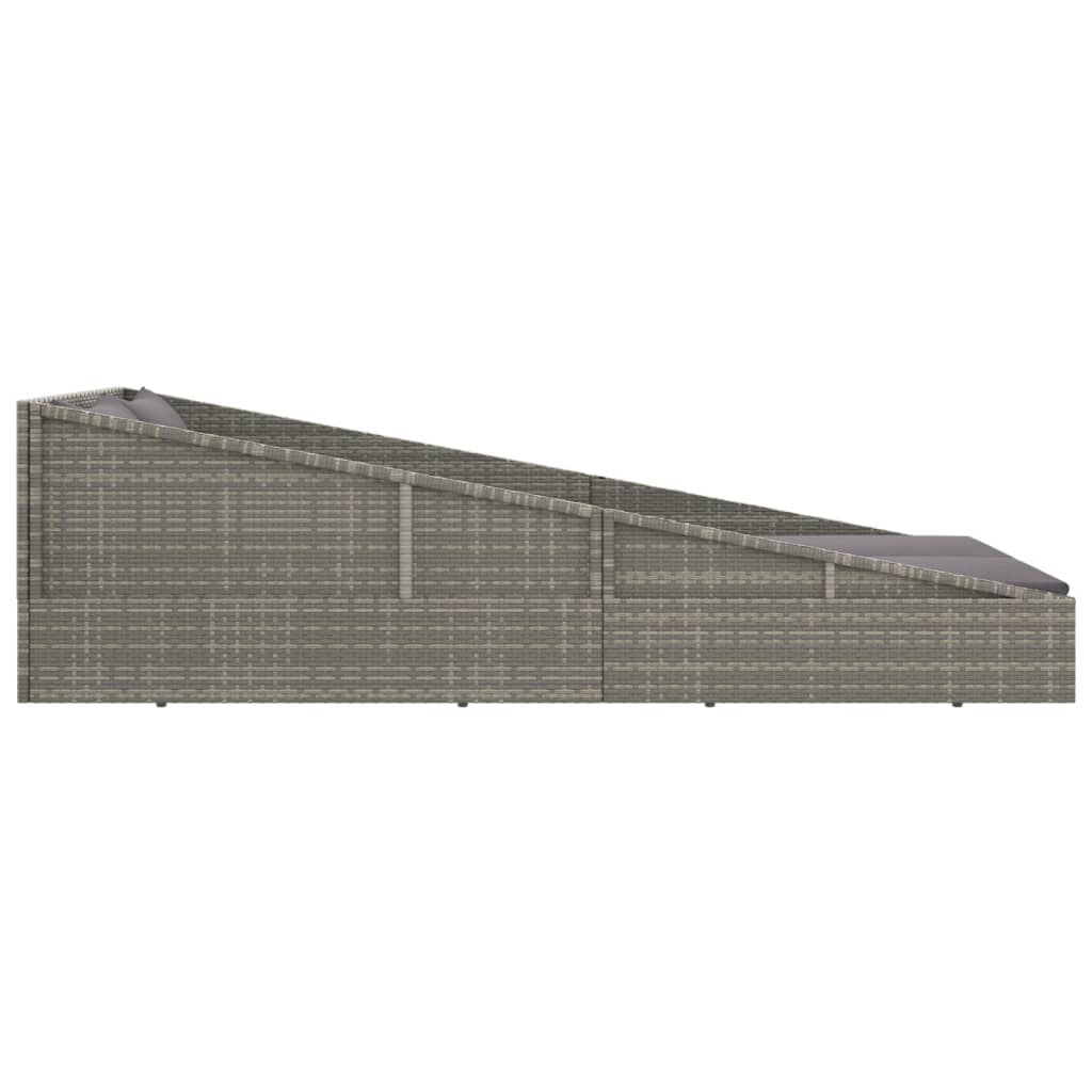 vidaXL Garden Bed Grey 110x200 cm Poly Rattan