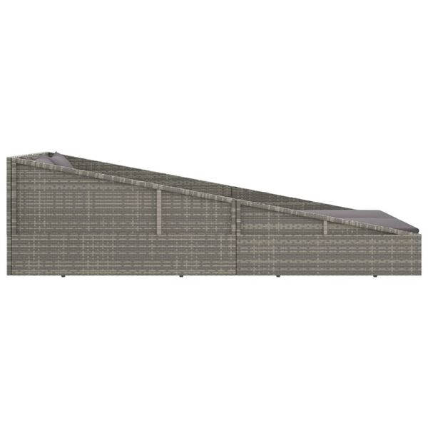 vidaXL Garden Bed Grey 110x200 cm Poly Rattan