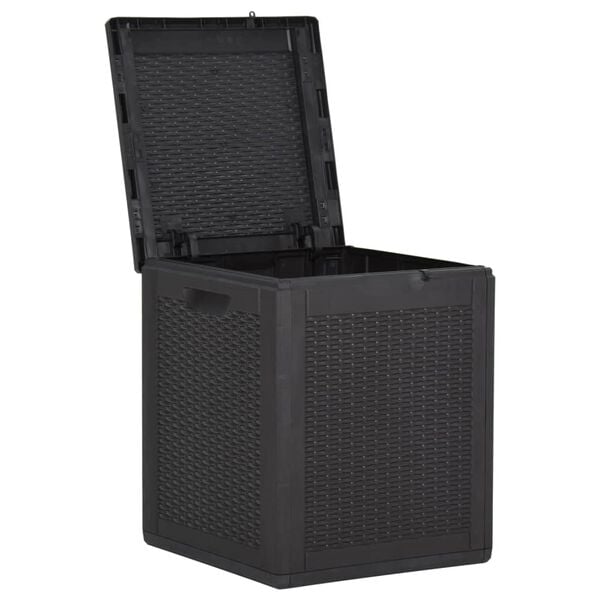 vidaXL Garden Storage Box 90L Black PP Rattan