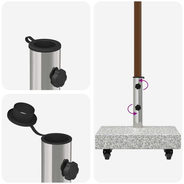 vidaXL Umbrella Base Light Grey 45x25x8.3 cm Granite