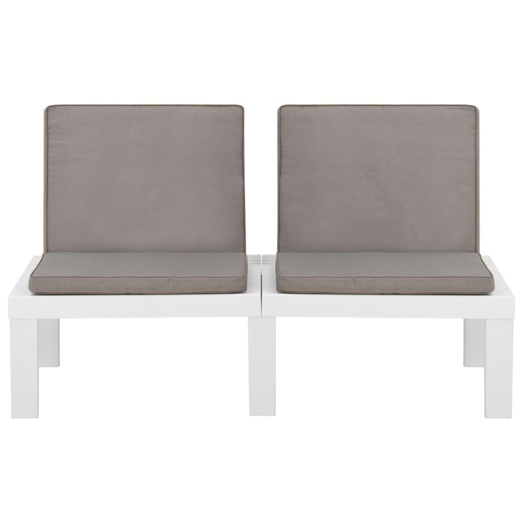 vidaXL 4 Piece Garden Lounge Set with Cushions Plastic White