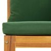 vidaXL Sectional Corner Sofas 2 pcs with Green Cushions Solid Wood Acacia