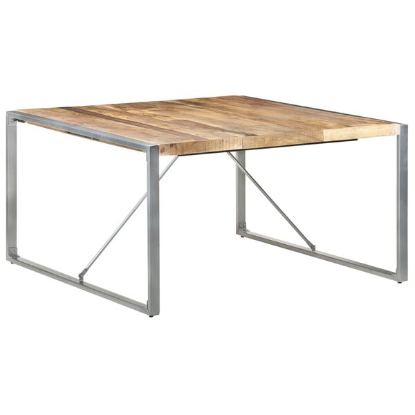 vidaXL Dining Table 140x140x75 cm Rough Mango Wood