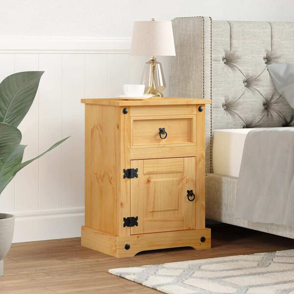 vidaXL Bedside Cabinet Mexican Pine Corona Range 53x39x66 cm