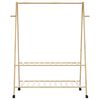 vidaXL Clothes Rack with Shelves and Wheels 132x45.5x155.5 cm Bamboo