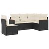 vidaXL 5 Piece Garden Sofa Set with Cushions Black Poly Rattan
