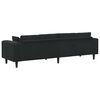 vidaXL Velvet Sofa with Cushion Black 208 cm Velvet