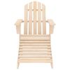 vidaXL Garden Adirondack Chair with Ottoman and Table Solid Fir Wood