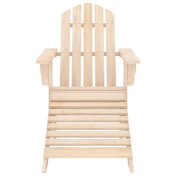 vidaXL Garden Adirondack Chair with Ottoman and Table Solid Fir Wood