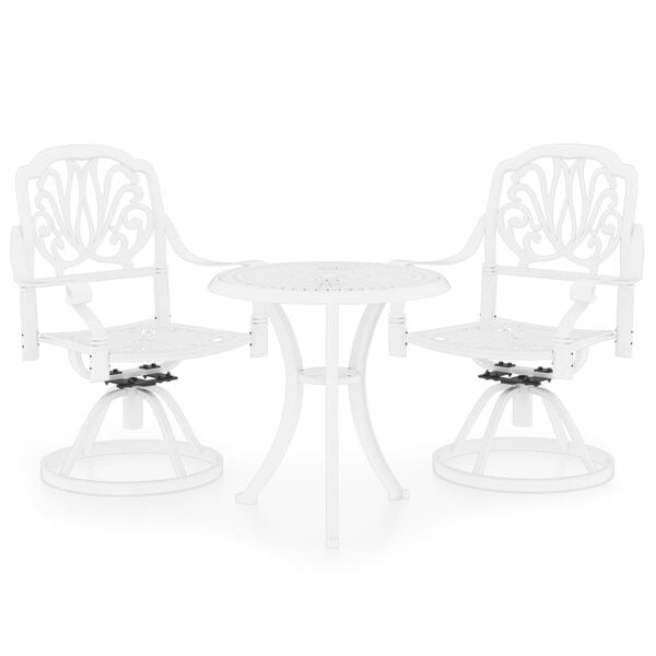 vidaXL 3 Piece Bistro Set Cast Aluminium White