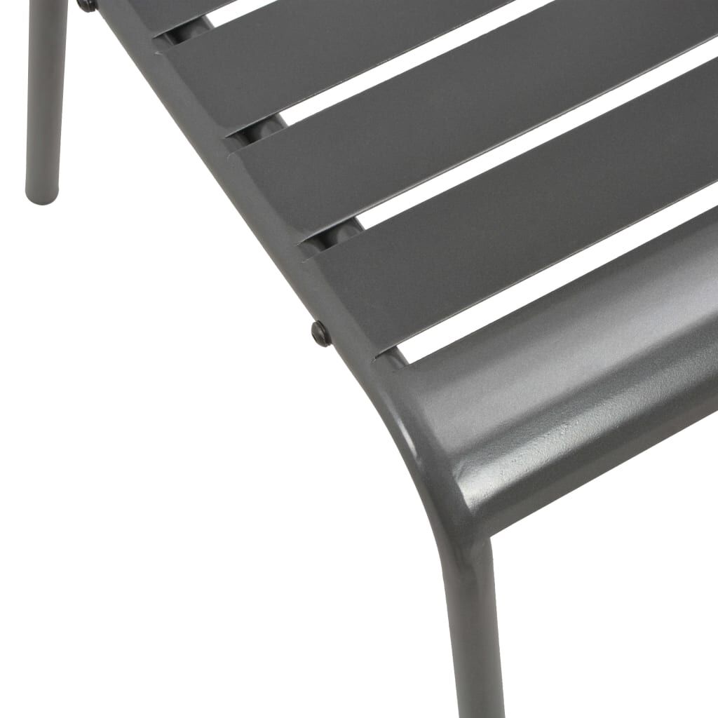 vidaXL 3 Piece Bistro Set Steel Dark Grey