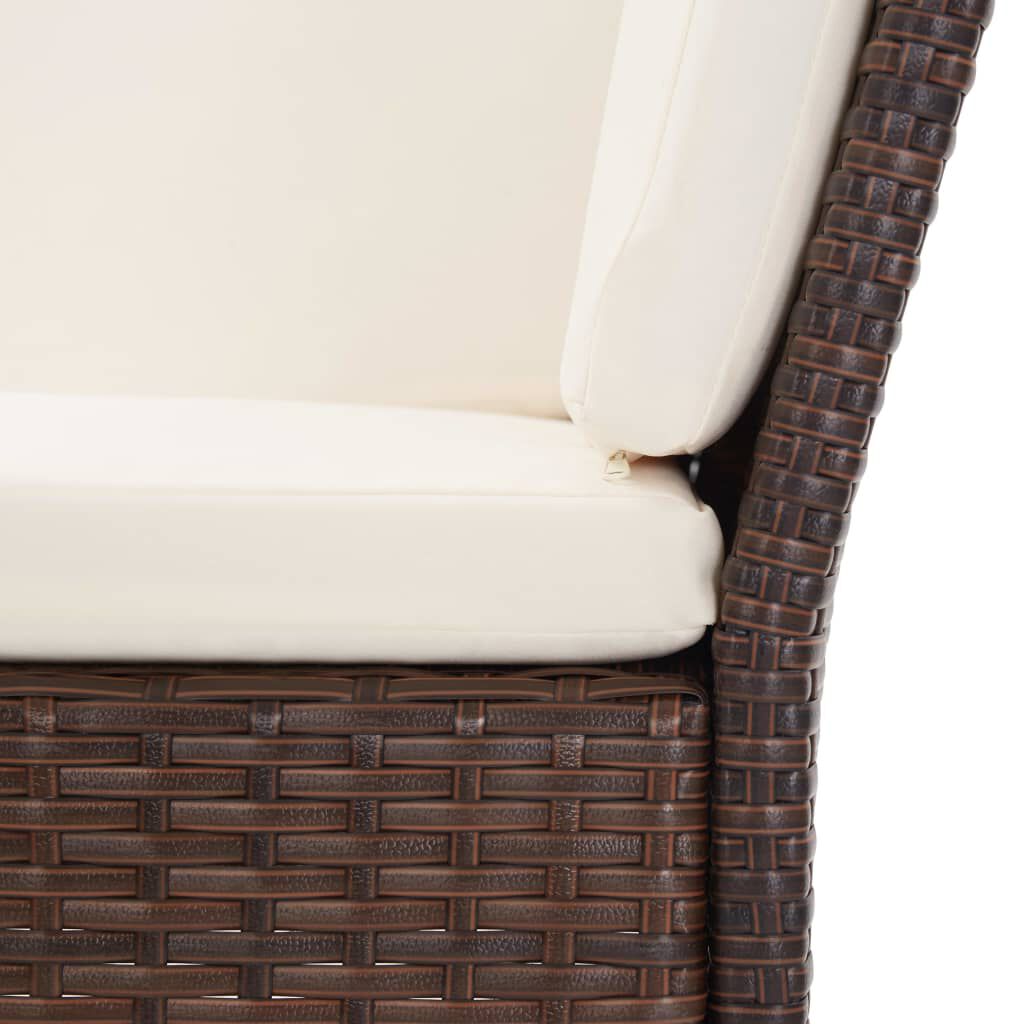 vidaXL 6 Piece Garden Lounge Set with Cushions Poly Rattan Brown