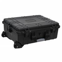 vidaXL Wheeled Flight Case Black 63x50x23 cm PP