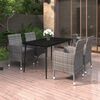 vidaXL 5 Piece Garden Dining Set with Cushions Poly Rattan and Glass