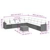 vidaXL 10 Piece Garden Sofa Set with Cushions Black Poly Rattan