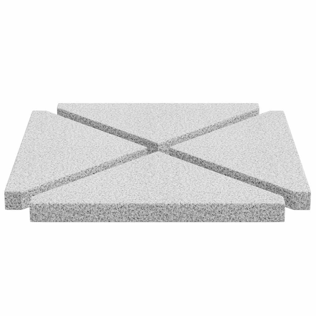 vidaXL Umbrella Weight Plates 4 pcs Grey Granite Triangular 14 kg