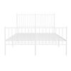 vidaXL Metal Bed Frame without Mattress with Footboard White 135x190cm