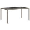 vidaXL Garden Dining Table Grey 150 x 90 x 75 cm Poly Rattan