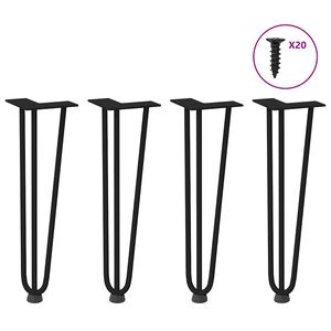 vidaXL Hairpin Legs for Coffee Table 4 pcs Black 42 cm Solid Steel