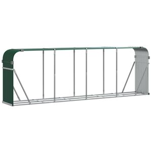 vidaXL Log Holder Green 300x45x100 cm Galvanised Steel