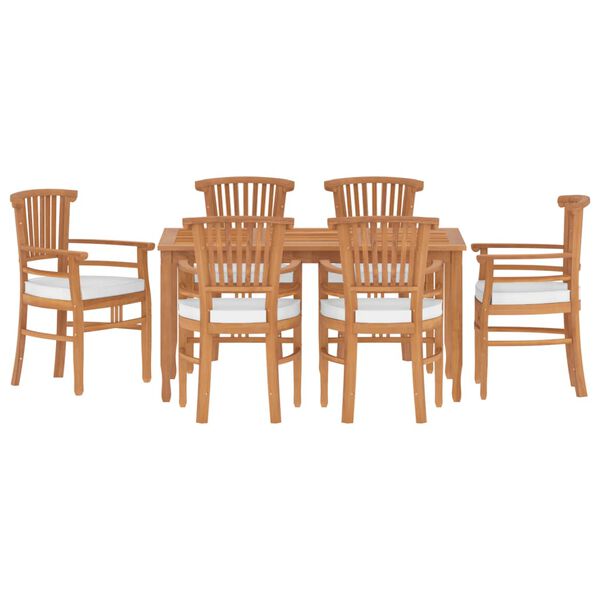 vidaXL 7 Piece Garden Dining Set Solid Wood Teak